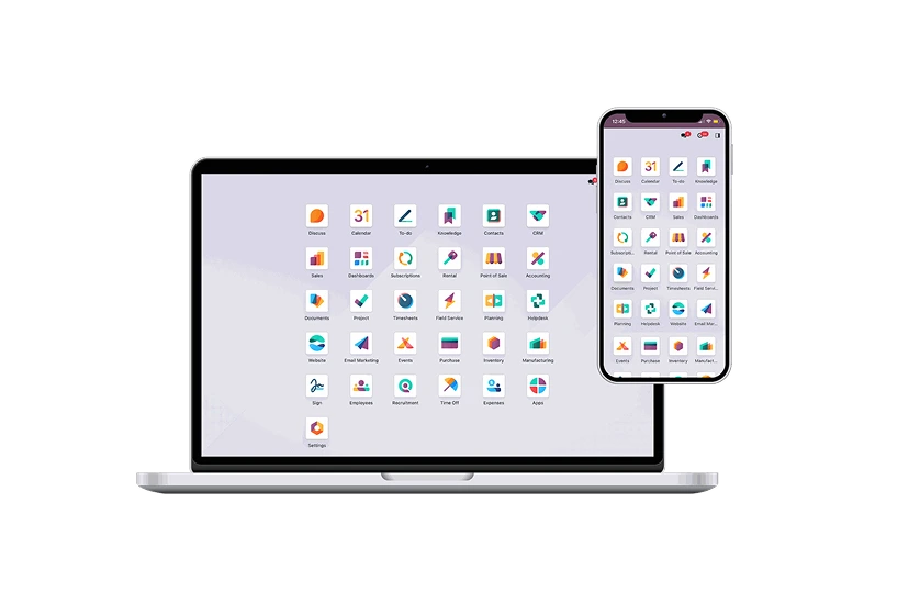 Odoo on laptop and mobile devices